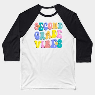 Second Grade Vibes First Day Back to School Teacher Students Baseball T-Shirt